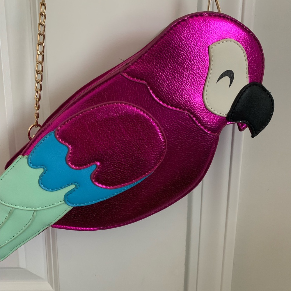 Pink Parrot Bird-Shaped Bag